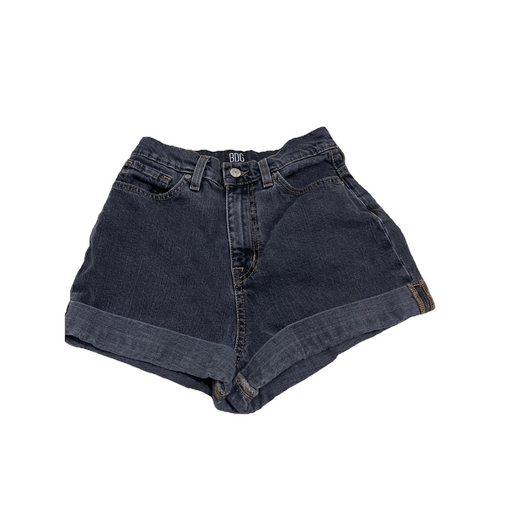 BDG Urban Outfitters Mom High Rise Denim Shorts Black Button‎ Fly Size 26